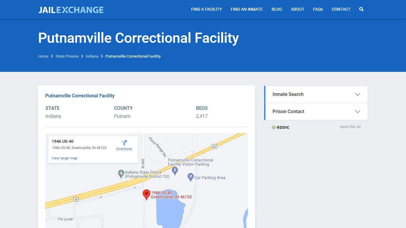 Putnamville Correctional Facility Prisoner Search ...