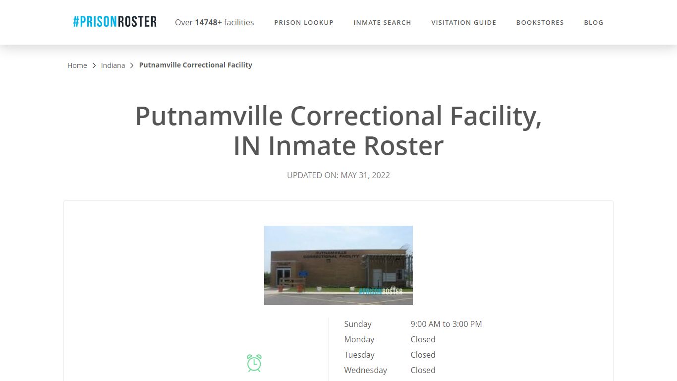 Putnamville Correctional Facility, IN Inmate Roster